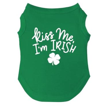 Imagem de Tamanhos de camisetas Kiss Me I'm Irish Dog para filhotes, brinquedos e raças grandes (69 verde, 3GG)