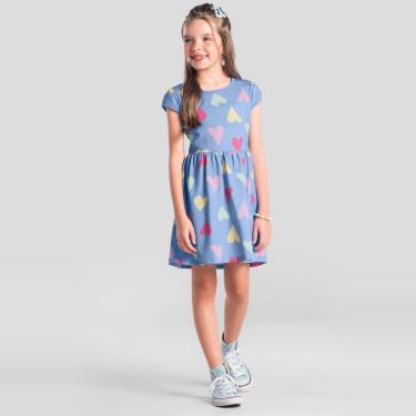 Imagem de Vestido infantil menina em malha estampado Brandili-Feminino