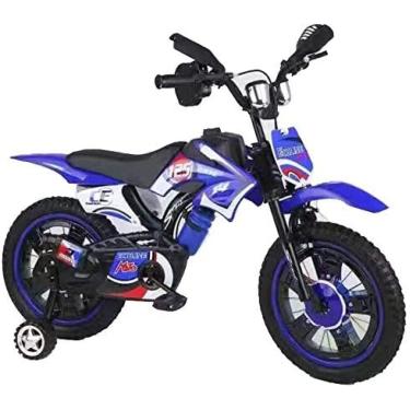 Imagem de Bicicleta Infantil De 16 Polegadas, Bicicleta Infantil Para Meninos E Meninas Com Roda De Treinamento,Azul,YUYANAIAI