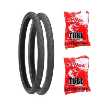 Imagem de Par Pneu Bike Praieiro Levorin Aro 26x1.95 + 2 Câmaras Kenda
