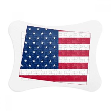 Imagem de Wyoming America Mapa Estrelas Listras Bandeira Enigma Moldura Decoração Quebra-cabeça Ornamento