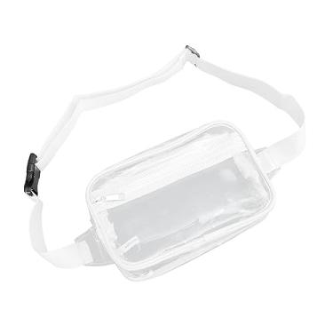 Imagem de Pochete Transparente, Bolsa Peitoral Transparente Impermeável Com Alça Ajustável PVC para Concertos para Esportes (Branco)