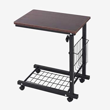 Imagem de Mesa lateral criativa móvel multifuncional mesa de centro para sofá doméstico rack de armazenamento mesa de computador mesa de centro multicolorida mesa de centro opcional para sala de estar (cor: latão)
