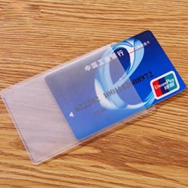 Imagem de Porta-cartões Transparente, Capa Protetora de Cartões Transparente Vertical de PVC à Prova D'água para a Maioria das Carteiras, Porta-cartões Transparente Protetor de