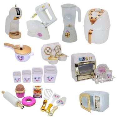 Imagem de Kit Cozinha Princesa Fogão Cooktop Panela Batedeira 23Pç
