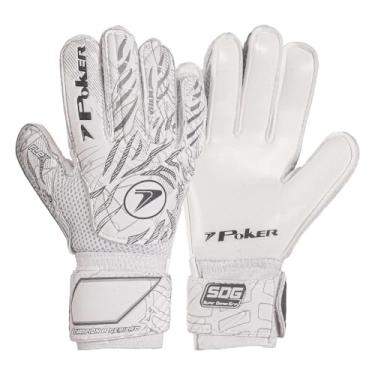 Imagem de Luva de Goleiro Poker Semi Profissional Champion 8, Cor: Branco, Tamanho: 10