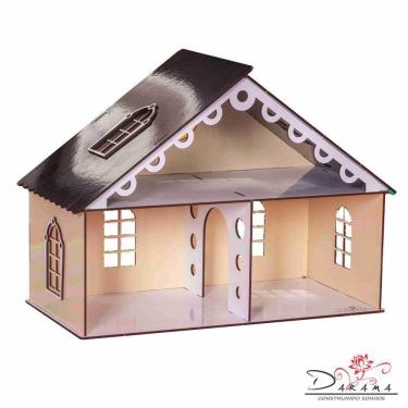 Imagem de Kit Casa Bonecas E 20 Moveis Para Decoração Lily Crem Darama