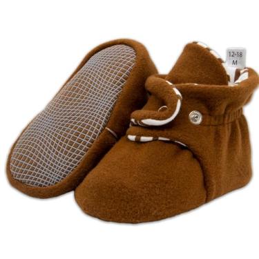 Imagem de Ella Bonna Botas de lã para bebês, chinelos quentes e aconchegantes para bebês, fáceis de colocar, presentes unissex para bebês, botas antiderrapantes ajustáveis para meninos e meninas, bebês meses,