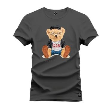Imagem de Camiseta Premium Malha Confortável Estampada Urso Can Grafite GG