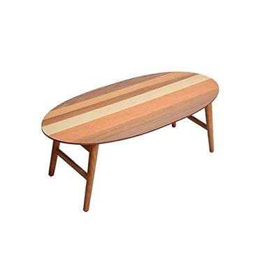 Imagem de Mesa de centro multi-cor luta madeira simples pequeno apartamento tatami criativo mesa de centro redonda dobrável baía Full moon