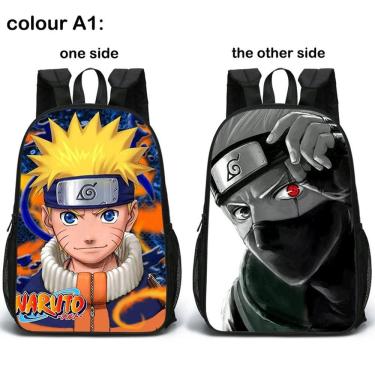Imagem de Mochila Naruto de dupla face escolar de poliéster 40x27x12 cm
