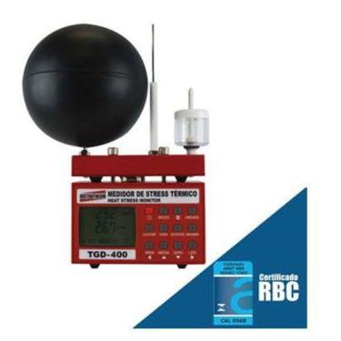 Imagem de Medidor Stress Térmico Termômetro Globo Datalogger Nr17 Ponto Orvalho Nho 06 Hold Tgd-400 Maleta Tripé Certificado Rbc