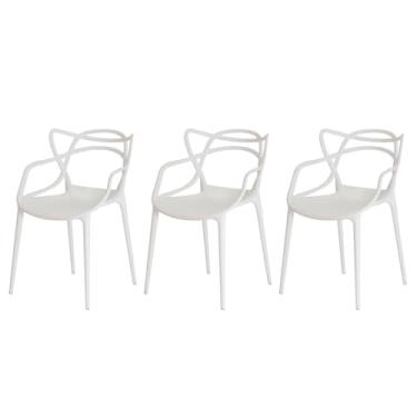 Imagem de Kit 3 Cadeiras Allegra Branca Sala Cozinha Jantar