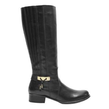 Imagem de Escrete, Bota Montaria Feminina Cano Longo Couro Comfort Cor:Preto;Tamanho:34;Gênero:Feminino