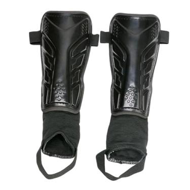 Imagem de Fancyes 1 par de caneleiras de futebol protetor de equipamentos de futebol acessórios de engrenagem ajustável proteção de caneleiras de treinamento de futebol, PRETO