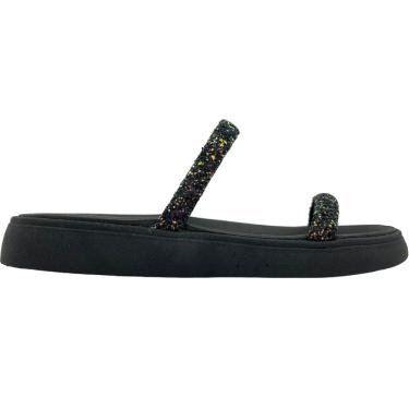 Imagem de Tamanco Feminino Casual Dia a Dia Papete Tiras com Brilho Moleca 5507.100