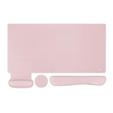 Imagem de MOSISO Conjunto de mouse pad de teclado, mouse pad grande para jogos, descanso de pulso e teclado e descanso de pulso para mouse, mouse pad ergonômico antiderrapante e almofada de digitação fácil com