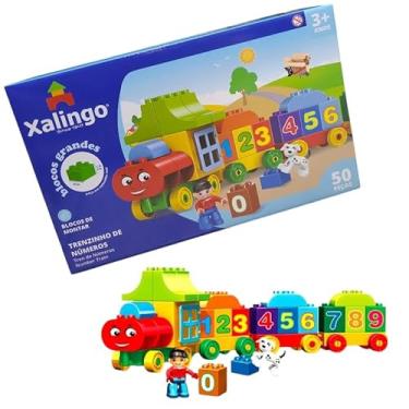 Imagem de Brinquedo Pedagógico Educativo Blocos De Montar Grandes BIG Trenzinho De Números 50 Peças (BIG Tren Números 50 Pç)