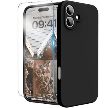 Imagem de INGIDO Capa para iPhone 16, capa de silicone líquido com proteção para câmera, capa de borracha de gel macio com forro de microfibra, capa protetora à prova de choque para iPhone 16 de 6,1 polegadas