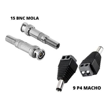 Imagem de Kit Com 15 Conectores Bnc Mola + 9 P4 Macho - Intelbras