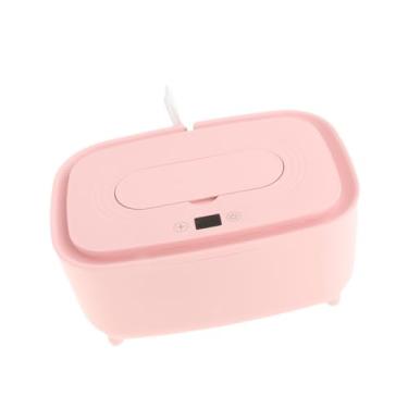 Imagem de harayaa Aquecedor de lenços umedecidos, dispensador portátil, silencioso, grande capacidade, reutilizável, display digital, aquecedor de fraldas para uso, Rosa