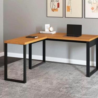 Imagem de Mesa de Escritório Home Office em L Industrial 100% Mdf - Pradel E, Fr