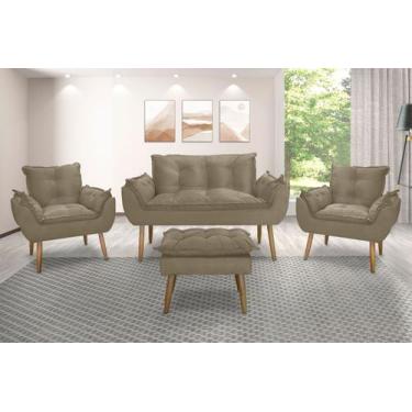 Imagem de Kit Namoradeira Sofá Opala + 2 Poltronas Cadeira Opala + 1 puff - ME, 