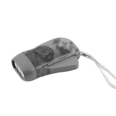 Imagem de 2 luzes de acampamento ao ar livre 3 led manivela elétrica fonte de alimentação fonte de alimentação lanterna manual equipamento de acampamento de manivela (Cinza)