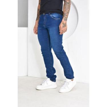 Imagem de Calça Jeans Lavagem Média Skinny Masculina Estilo Vip Comfort Tecido P