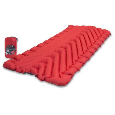 Imagem de Klymit Almofada de dormir inflável isolada estática V Luxe para acampamento, caminhada leve e mochila para clima frio, vermelho