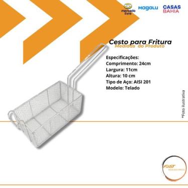 Imagem de Cesto De Fritadeira Retangular 24 X 11Cm P/ Frituras - FAST MÁQUINAS 