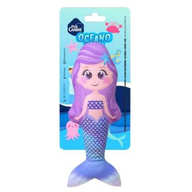 Imagem de Brinquedo Mordedor Para Pet Cães Cachorro Pelúcia Sereia Color - PróCa