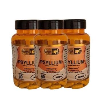 Imagem de Kit 3 Psyllium 60 cápsulas de 500 mg Viva Up
