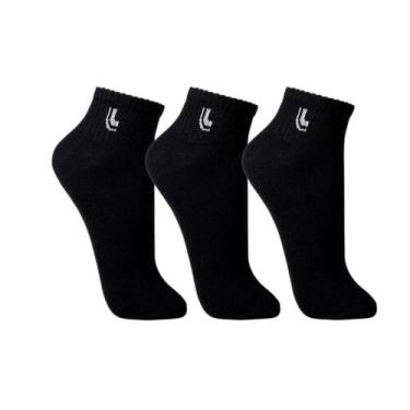 Imagem de Kit 3 meia sport lupo ref:3223 masculino, Preto, 37/0