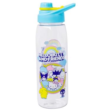 Imagem de Silver Buffalo Sanrio Garrafa de água Hello Kitty and Friends Rainbow Group Shot 800 ml com tampa de rosca