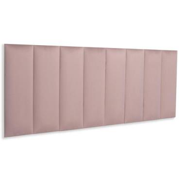 Imagem de Cabeceira Queen 160x60 Estofada Cama Box Modulada Veludo Nude Rosado -