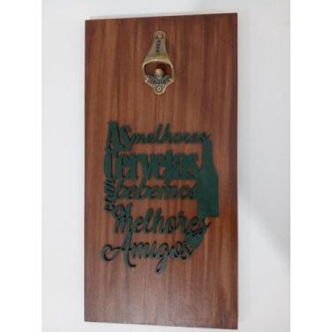 Imagem de Placa Decorativa Com Abridor De Garrafa - Via da Arte