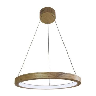 Imagem de Pendente de Madeira Sirius LED 6000K Acrílico 60 cm Freijó - Madeluz