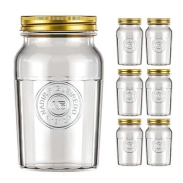 Imagem de Pote Vidro 1,5L Americado Cereal Retro Vintage Bolacha 6Un - NADIR FIG