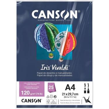 Imagem de Pct Papel Iris Vivaldi 25fls A4 120gr Canson Escolha a Cor, AZUL MARIN