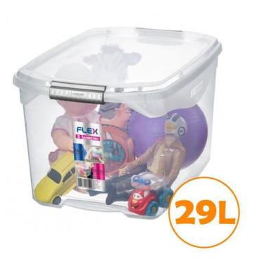 Imagem de Caixa Organizadora 29l Multiuso Porta Utensílios Closet Roupas Brinque