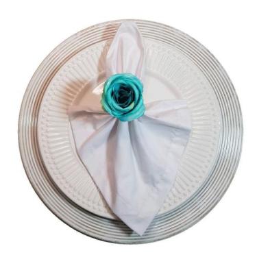 Imagem de Porta guardanapo de mini rosa verde tiffanny - Mesa Feita