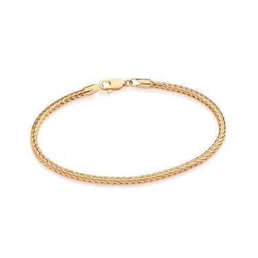 Imagem de Pulseira rommanel banhado ouro 18k unissex corrente rabo raposa 19cm 5