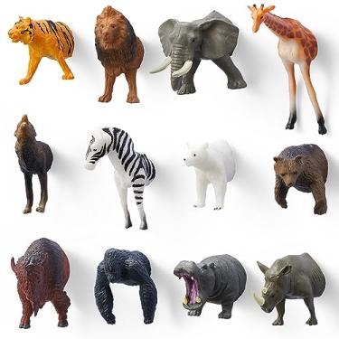 Imagem de 12 peças de ímãs de animais de metade do corpo divertido Peek-a-Boo divertido com criaturas adoráveis para seus ímãs de geladeira para crianças e Aldult