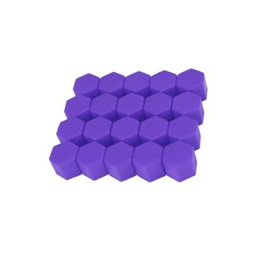 Imagem de A ABSOPRO 20 peças 17 mm universal roxo silicone roda porca terminal parafuso aro parafuso tampas de parafuso pneus tampas de parafuso para substituição de item automotivo
