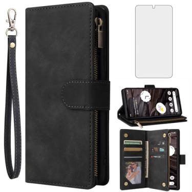Imagem de Asuwish Capa carteira compatível com Google Pixel 7A 5G 2023, protetor de tela de vidro temperado e capa flip robusta de couro, suporte de cartão, acessórios de celular, capas para celular para