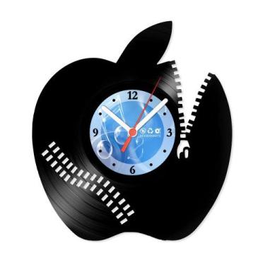 Imagem de Relógio De Parede Disco Vinil Diversos - Maça com Ziper - VDI-275 - Mo