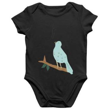 Imagem de Body Bebê Algodão Passarinho Cantando - Foca na Moda, Preto, GG