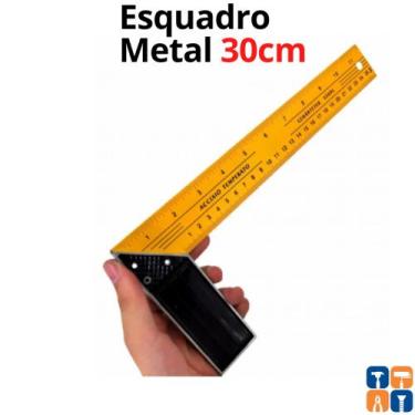 Imagem de Esquadro Cabo Metal 30cm Profissional Resistente 12" Ferro - Idea