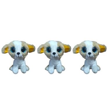 Imagem de Kit C/3x Brinquedo de Pelúcia Cachorro Marrom/B - Ty Rara